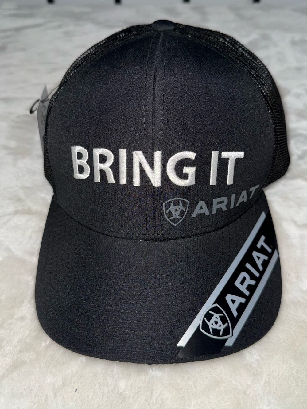 Ariat Black 'Bring It' Embroidered Trucker Cap